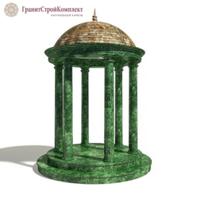 Ротонда из натурального камня 2,мрамор Змеевик